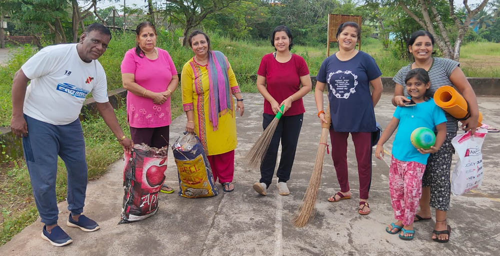 M.E.S College basket ball court cleaned.