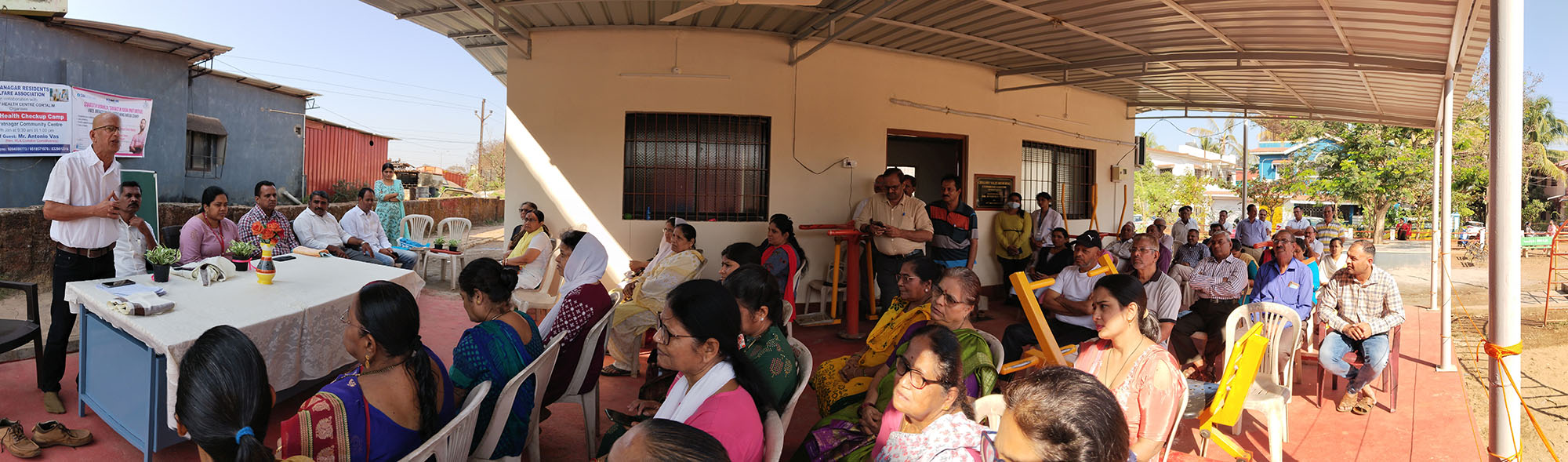 Our Panch Shri Santosh Desai addressing the gathering.