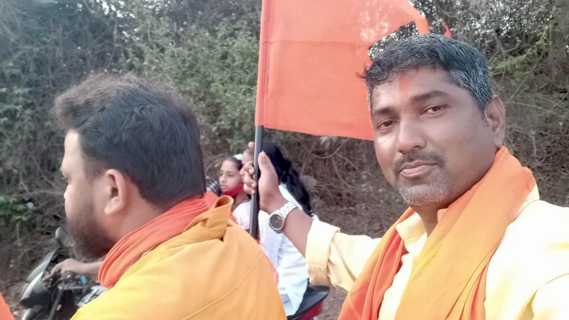 2-Wheeler rally in progress during the Chhatrapati Shivaji Maharaj Jayanti event.