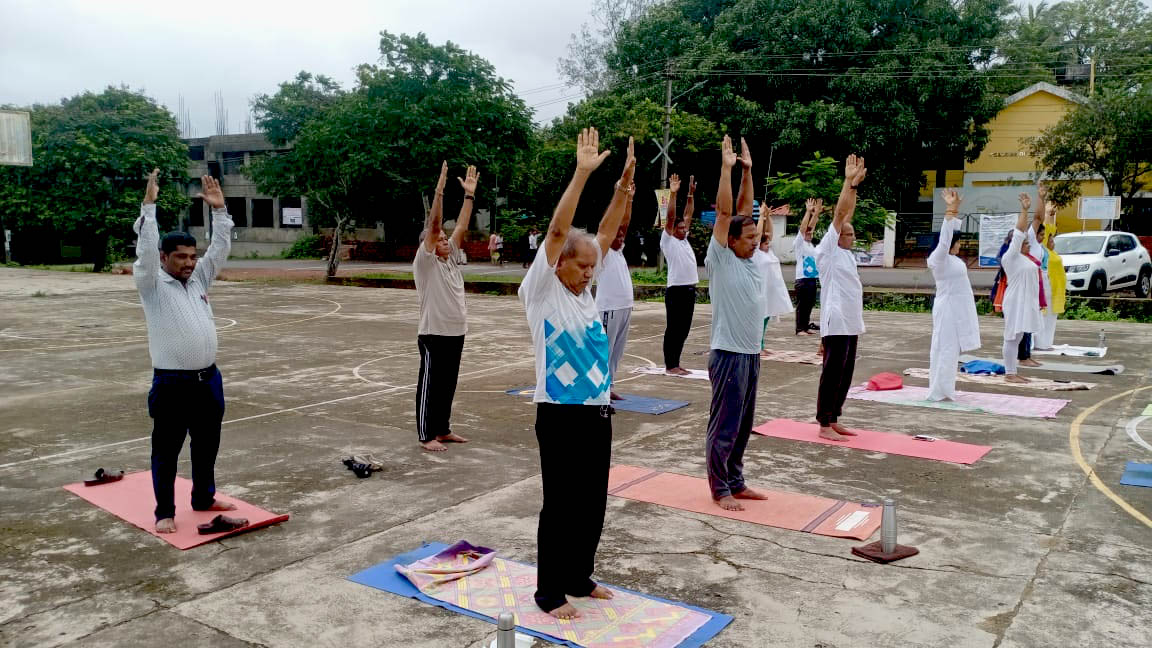 Yoga for all age groups organized by Vidyanagar Yoga Group.