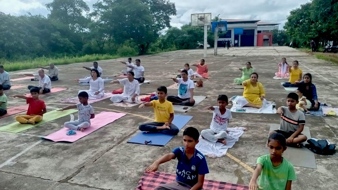 Yoga for all age groups organized by Vidyanagar Yoga Group.